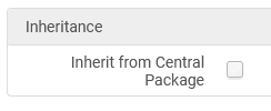 Inherit from Central Package checkbox.