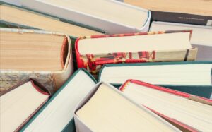 Photo of books from above