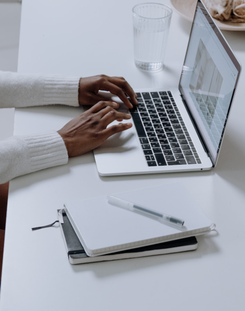 Hands on laptop